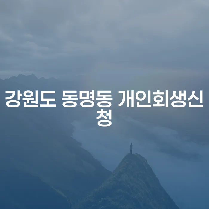 강원도 동명동 개인회생신청: 어떻게 시작할 수 있을까요?